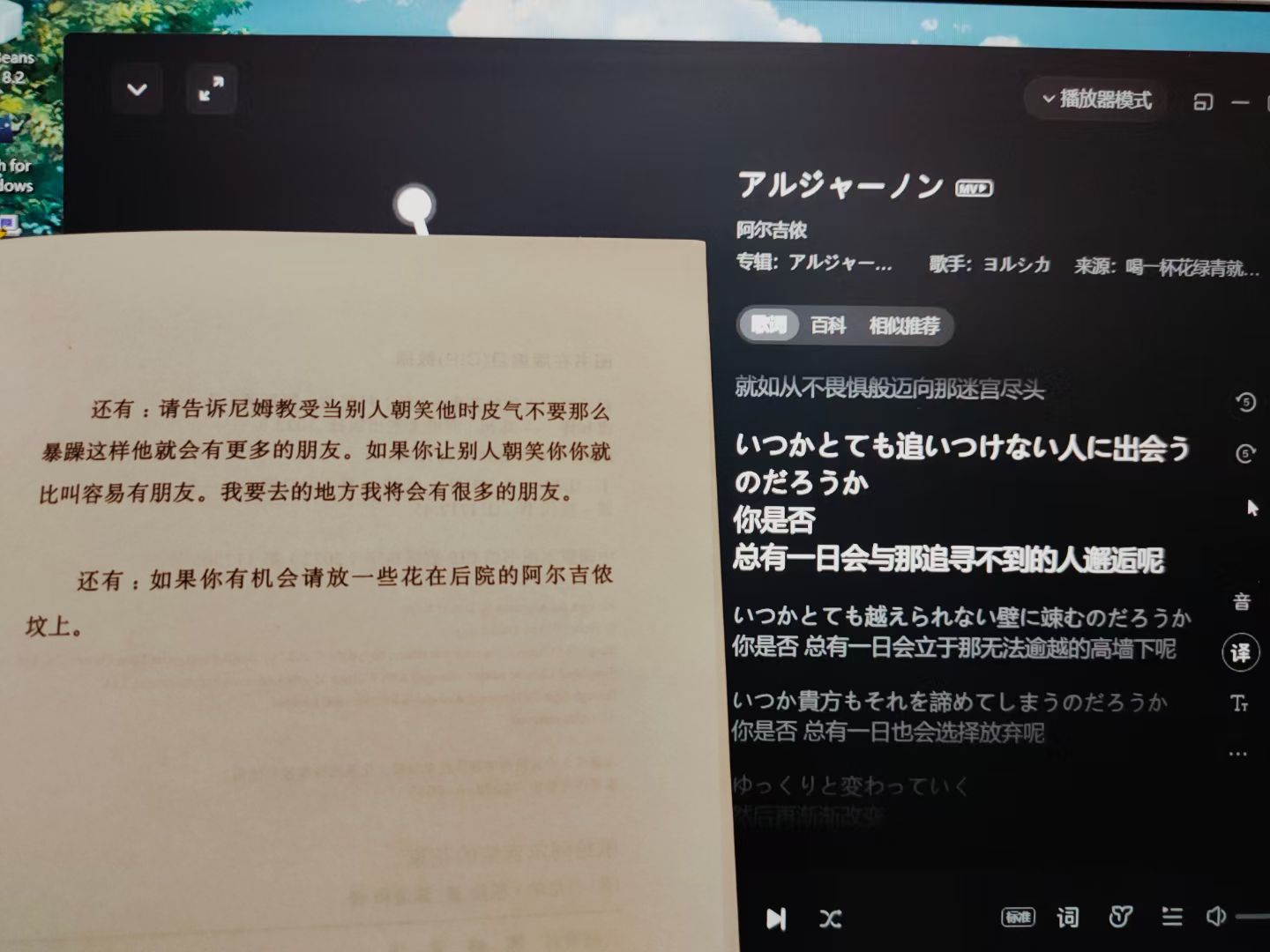 ヨルシカ《阿尔吉侬》的聆听页面